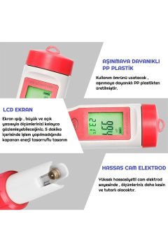 Ph Metre Tds Metre Sıcaklık Ec Ölçer 4ü 1 Arada Ölçüm Cihaz